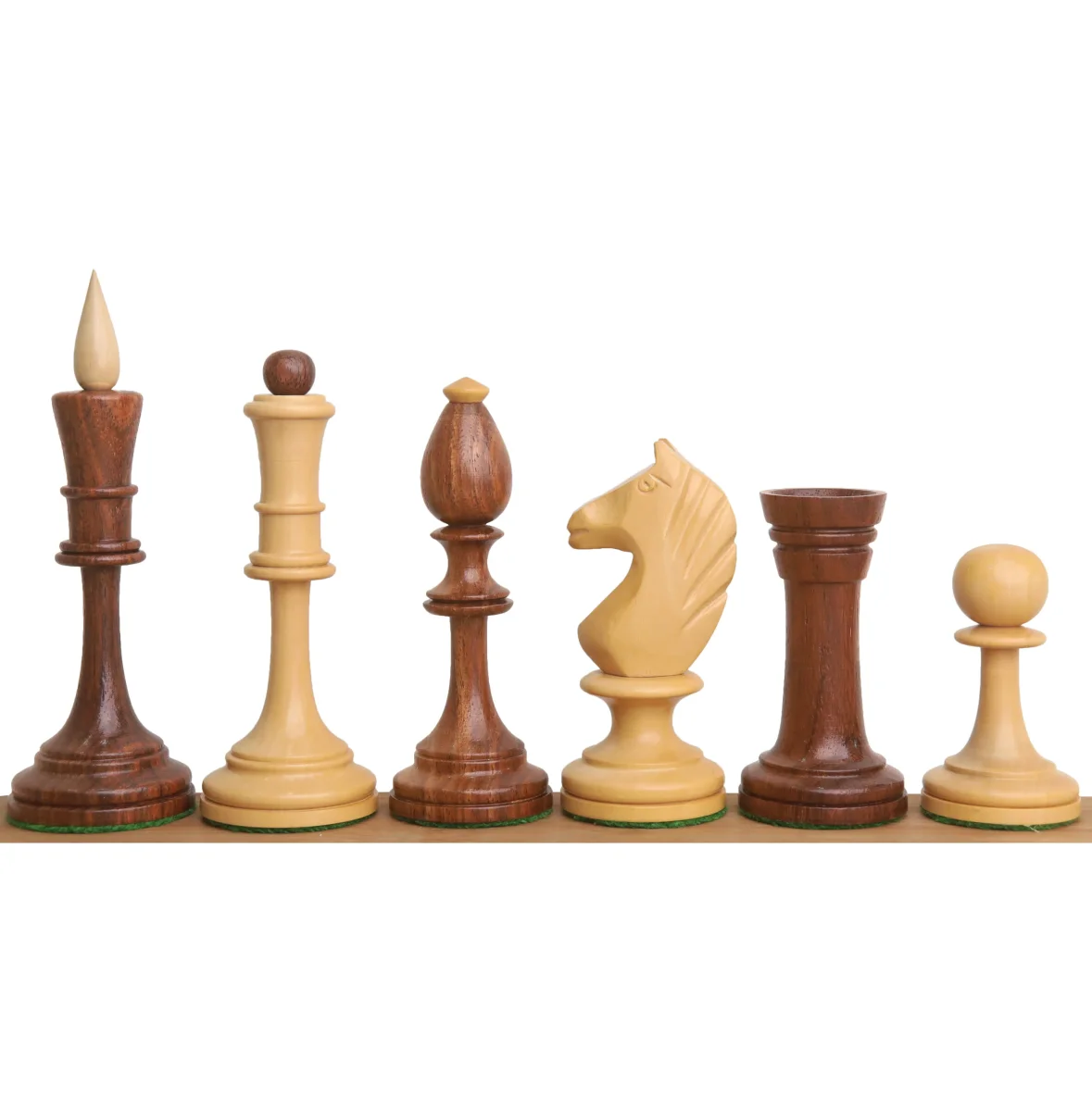 Combo of Averbakh Soviet Russian Chess set - Pieces in Golden Rosewood with 21" Drueke Style Golden Rosewood Chess board – Image 2