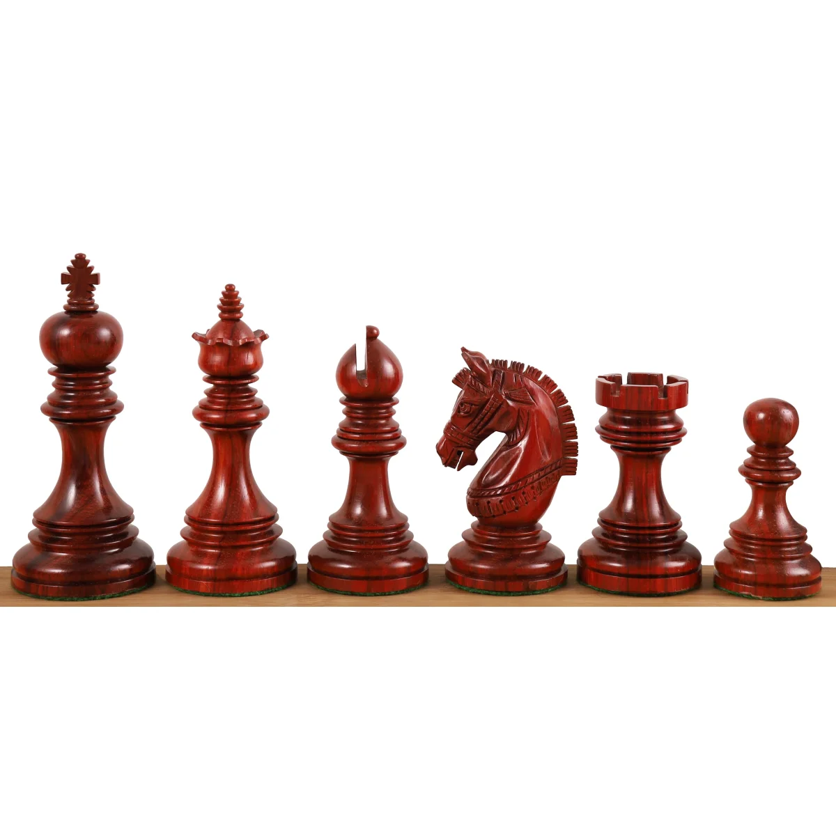 Slightly Imperfect 4.1″ Stallion Staunton Luxury Chess Set - Chess Pieces Only Triple Weighted Bud Rose Wood