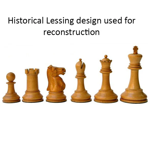 3.9" Lessing Staunton Chess Set- Chess Pieces Only - Natural Ebony Wood - Triple Weighted – Image 2