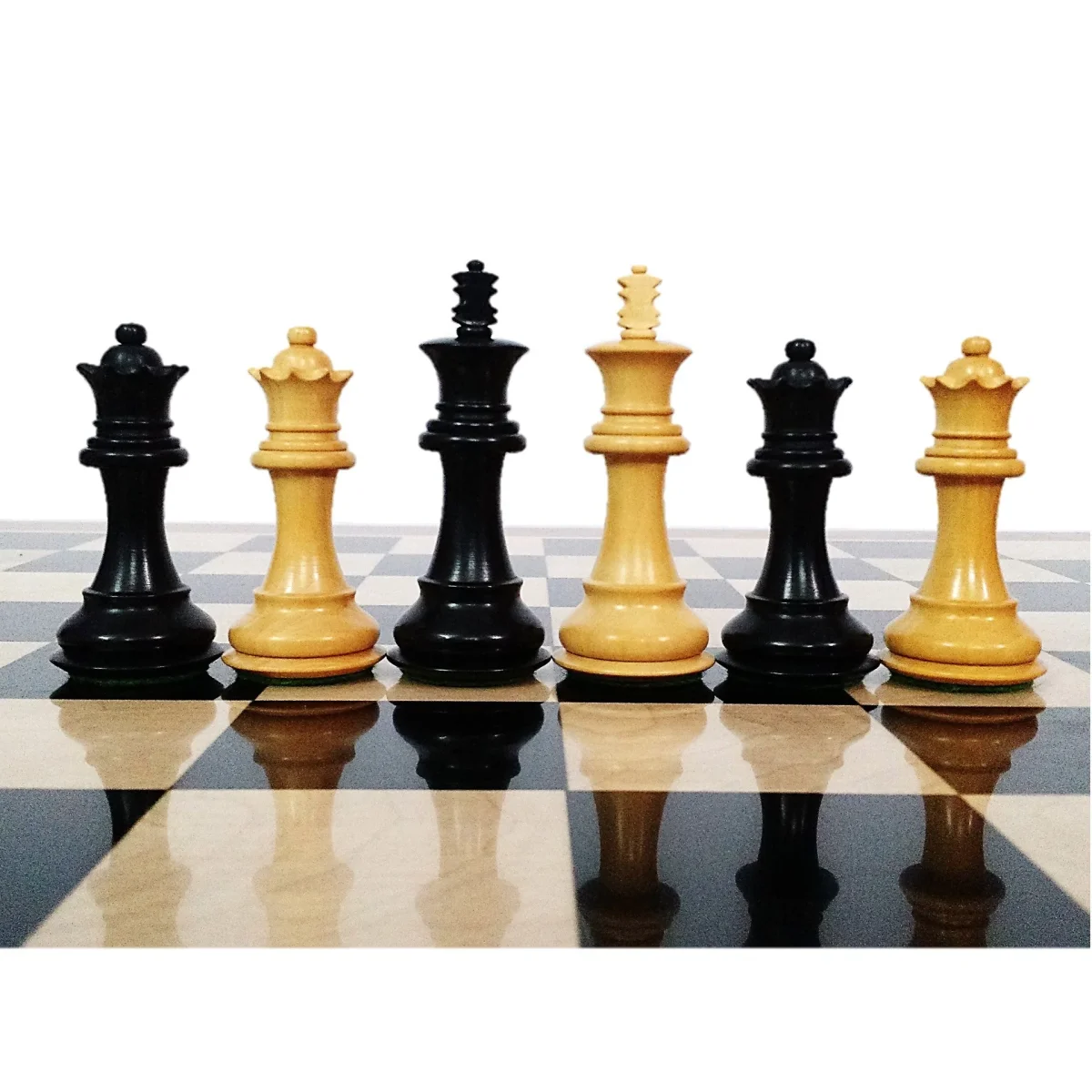 Slightly Imperfect Fierce Knight Staunton Chess Set- Chess Pieces Only - Weighted Boxwood - 3.5" Extra Queens – Image 4