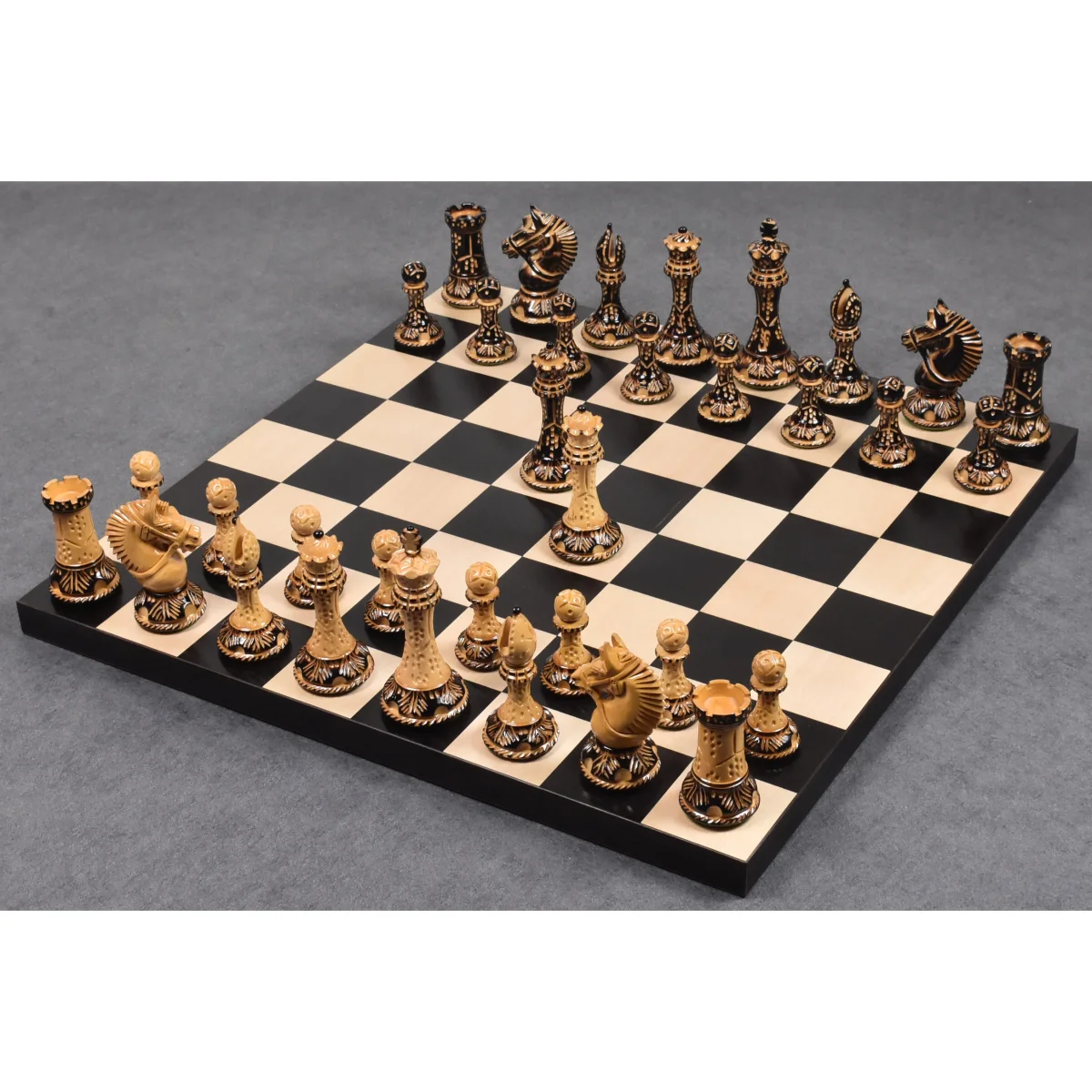 Slightly Imperfect 4.2" American Staunton Luxury Chess Set - Chess Pieces Only-Hand Carved Weighted Boxwood – Image 6