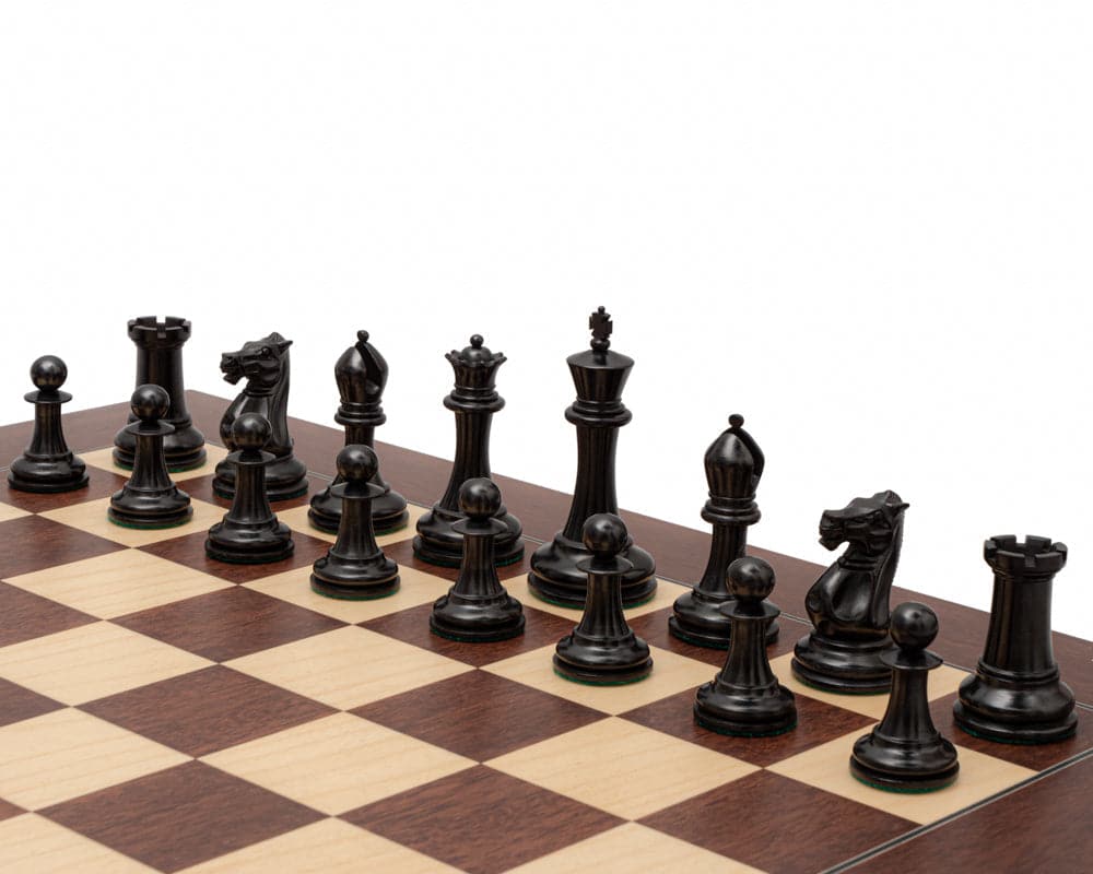 Pièces d'Échecs Paulsen Reproduction 1853 de 9 cm en Ébène – Image 3